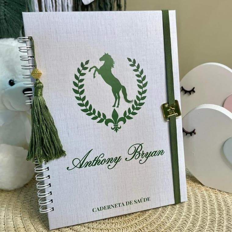 Caderneta de saúde vacinação personalizada luxo Cavalo