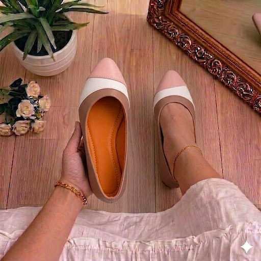 Sapatilha Feminina Confortável Bico Fino Sapatilha Multicolor Caramelo  Elegante