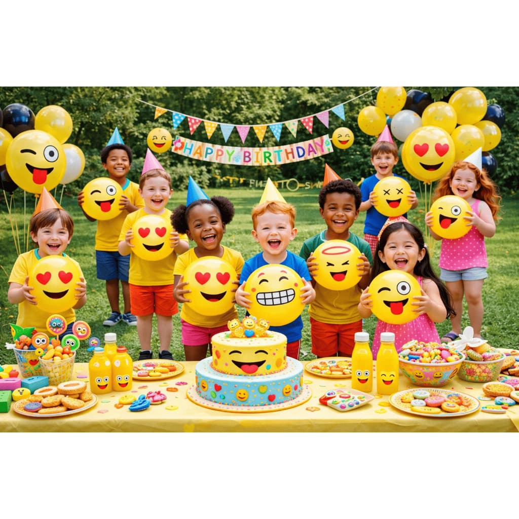 kit 10 Bolas de Vinil Emoji Piscina Decoração, Festas, No Atacado