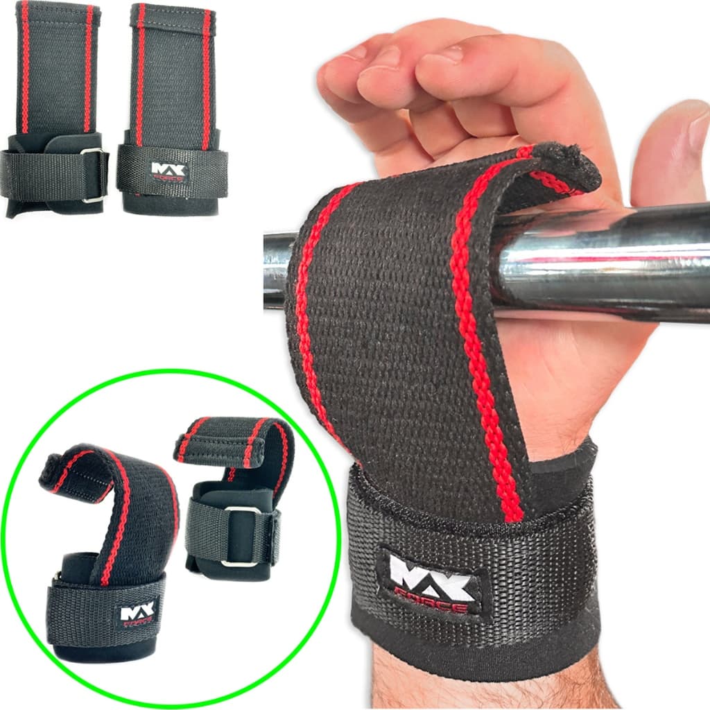Strap Hand Grip Algodão Par Treino Academia Musculação Max Force