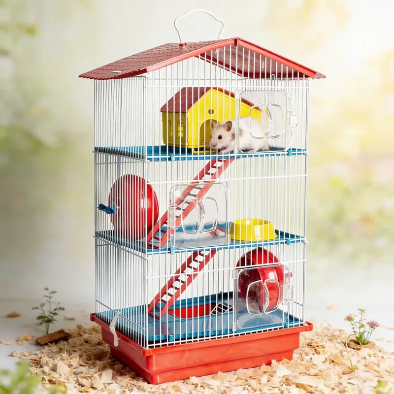 Gaiola Para Hamster Desmontável Casa Teto Plástico