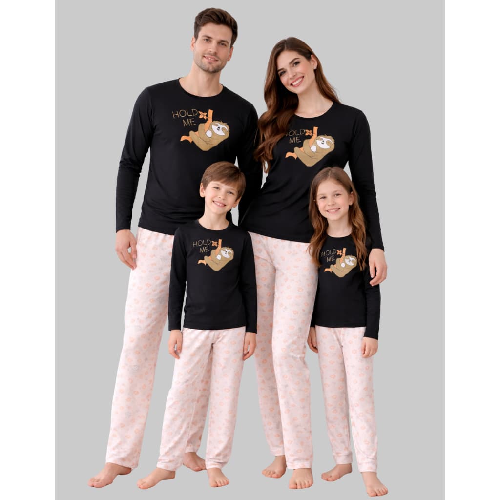 Conjunto Pijama Família Longo Inverno Pai Mãe Filho Filha Tecido Macio Conforto