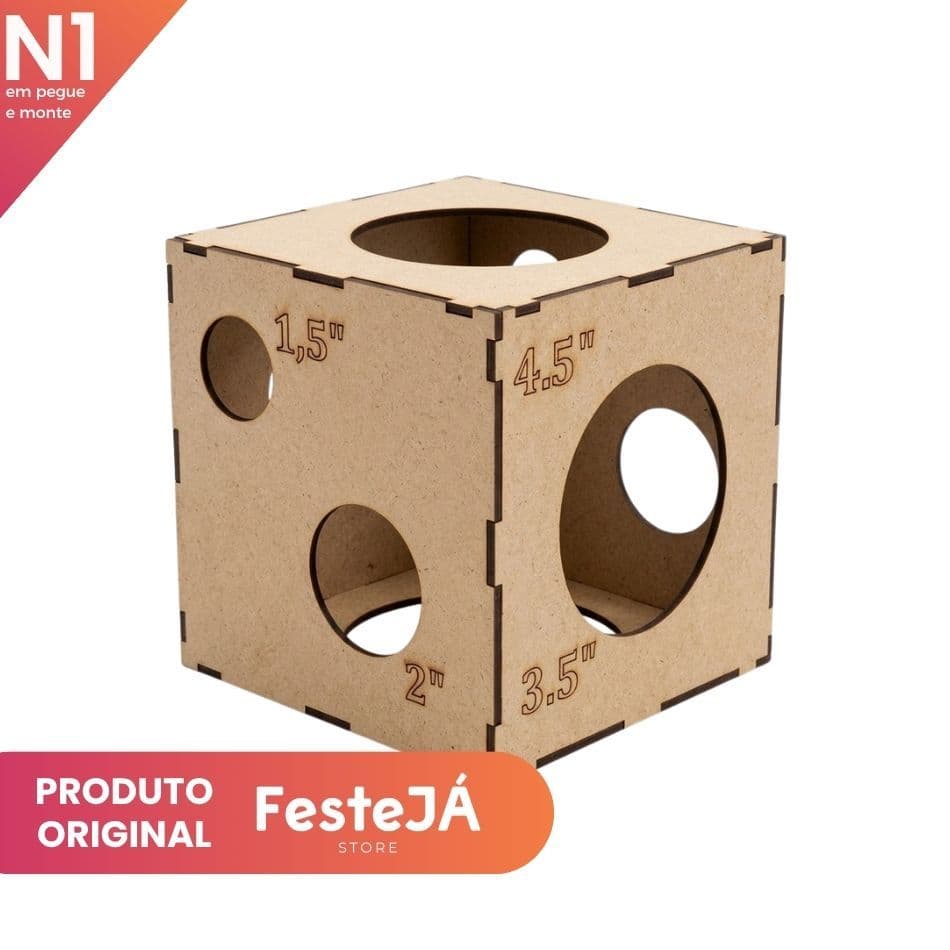 Mini Medidor de Balões MDF | Régua Bexigas Pequenas Vários Tamanhos