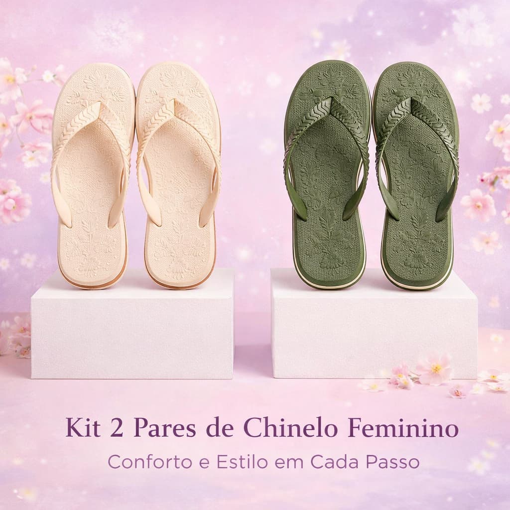 Kit 2 Pares Sandália Feminina Anatômica e Flexível Super Conforto Garantido