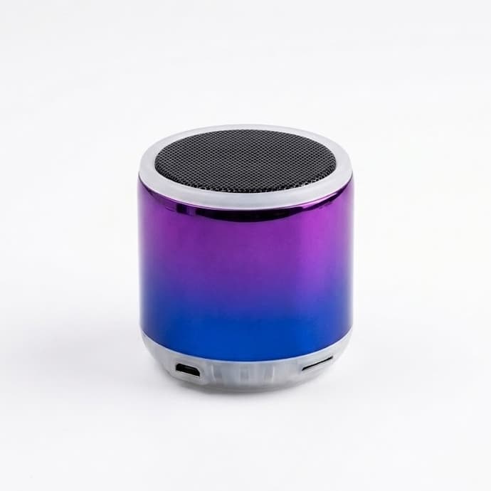 Mini Caixa de Som Bluetooth AL-3036 Metalizada Degradê Som Potente Portátil Suporte Cartão SD - Cores Sortidas