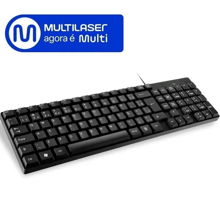 Teclado Multilaser Slim Usb Preto Tc193bu