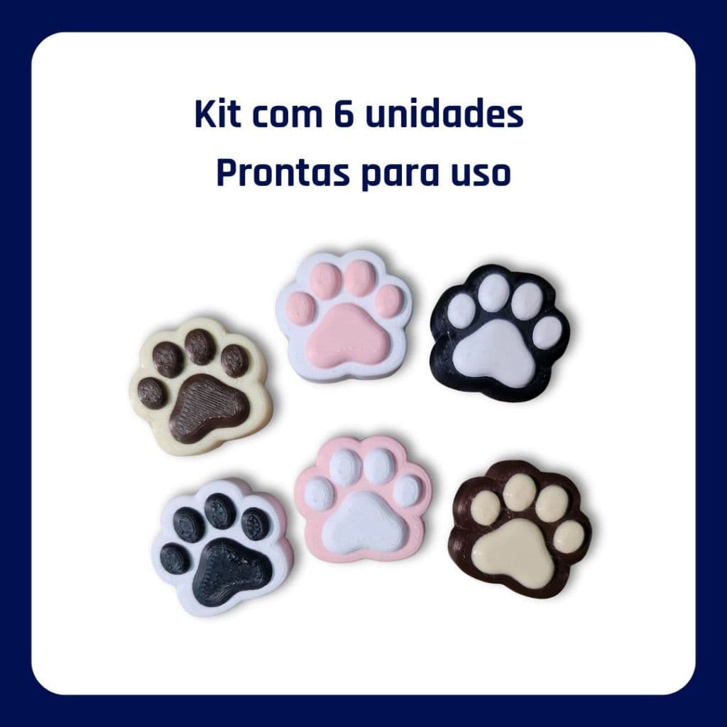 Ímã de Geladeira Patinha de Gato • Decoração Magnética para Cozinha • Kit 6 Unidades
