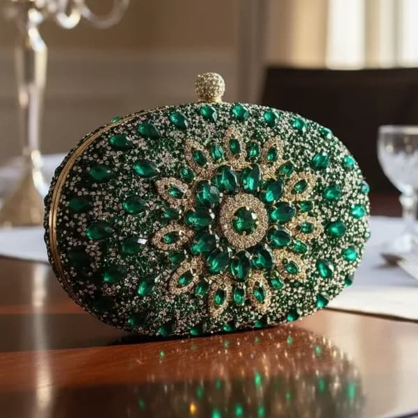 Bolsa Moda Feminina Clutch Pedraria Brilhante