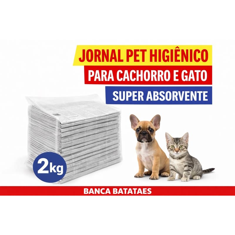 Jornal Pet Higiênico para Cachorro e Gato Super Absorvente Barato Treinamento