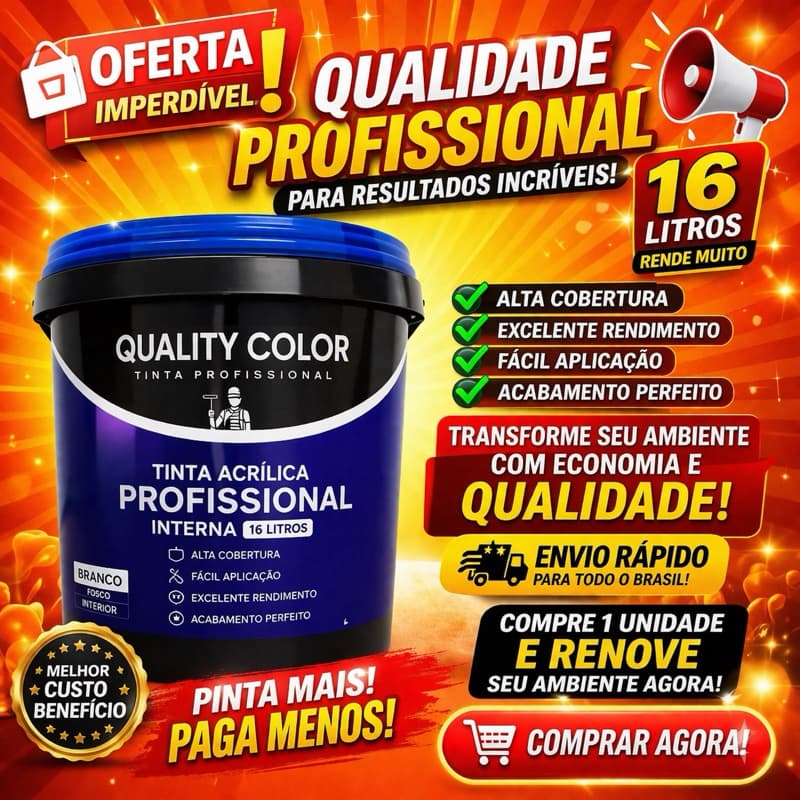 Tinta 16L Alta Cobertura Parede Interna Profissional Melhor Preço