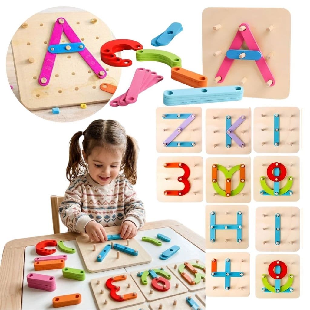 Jogo Educativo Formas Letras E Números Brinquedo Pedagógico De Montar Infantil Montessori