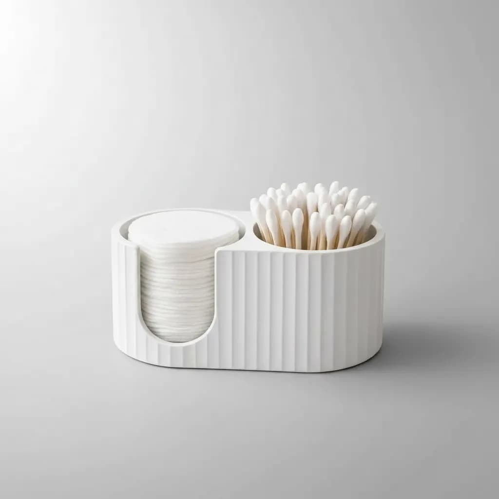 Porta Algodão e Cotonete Organizador - Com Design Luxo