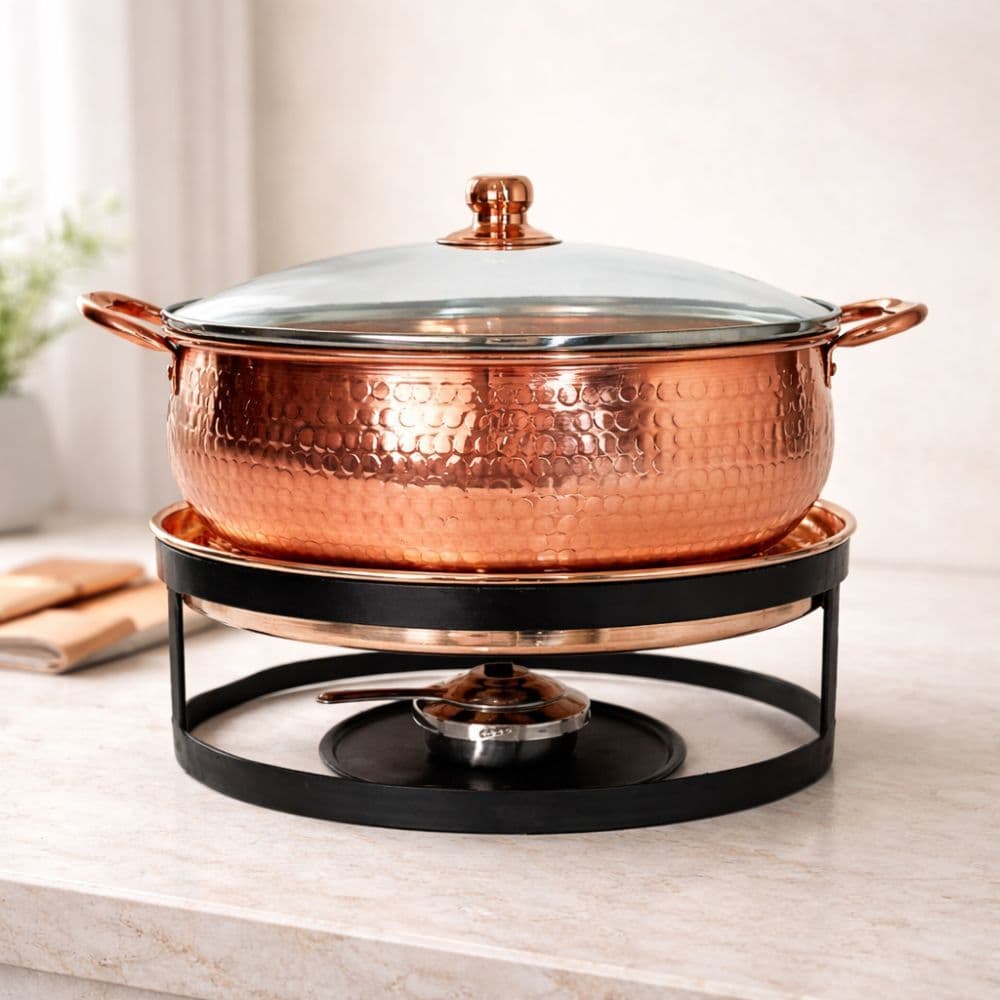 Rechaud Bojudo Cobre Puro Banho Maria 6 Litros Buffet