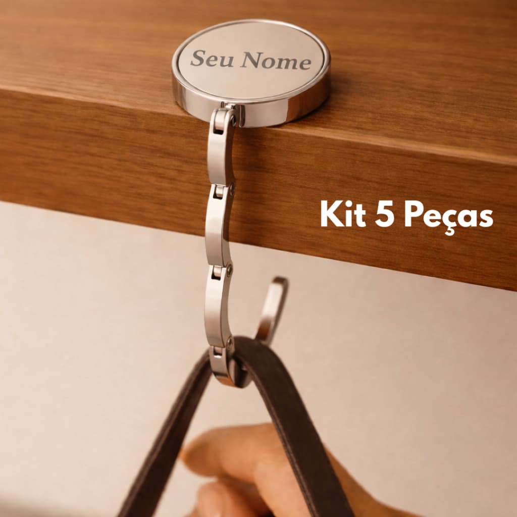 5 Porta Bolsa de mesa personalizado a laser com nome ou logo