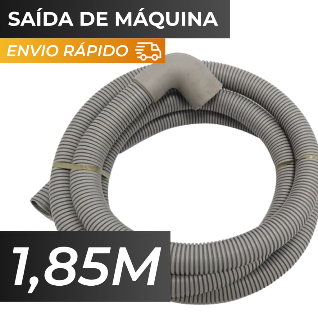 Mangueira Saida 1.85m c/ suporte P/ Máquina de lavar e tanque Consul Curva