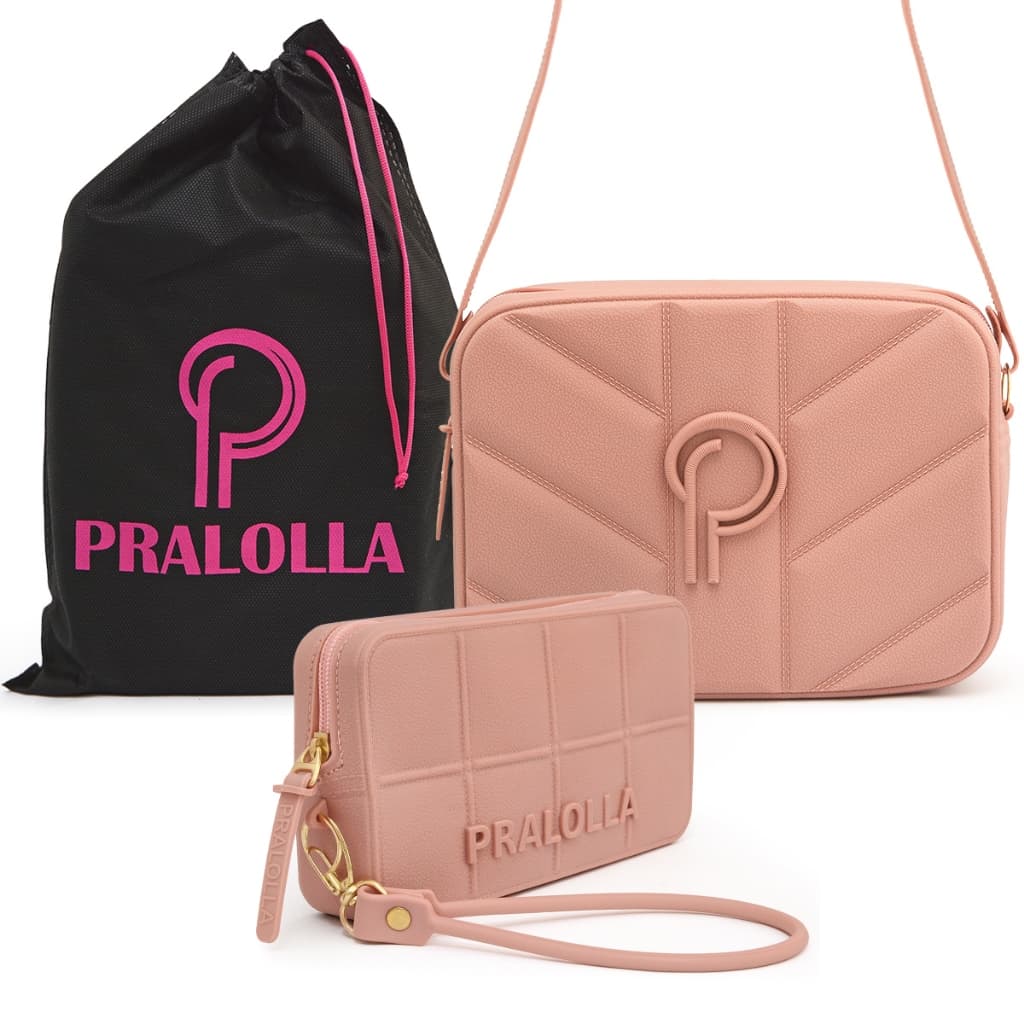Kit Bolsa Feminina Roma + Carteira com Alça de Pulso Transversal Tiracolo com Saquinho Personalizado