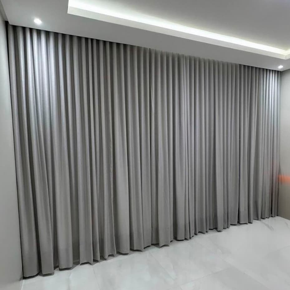 Cortina Trilho Duplo 6mx2,70 Gaze de Linho com Blackout 100% Sala Quarto Elegante Bloqueio de Luz Decoração