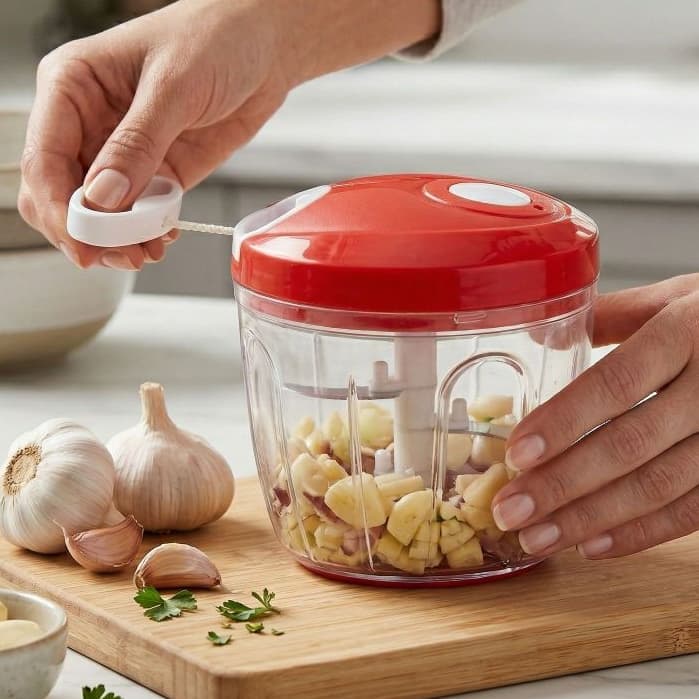 Mini Cortador Manual Alimentos Facil Rápido Picador Cozinha Compacto