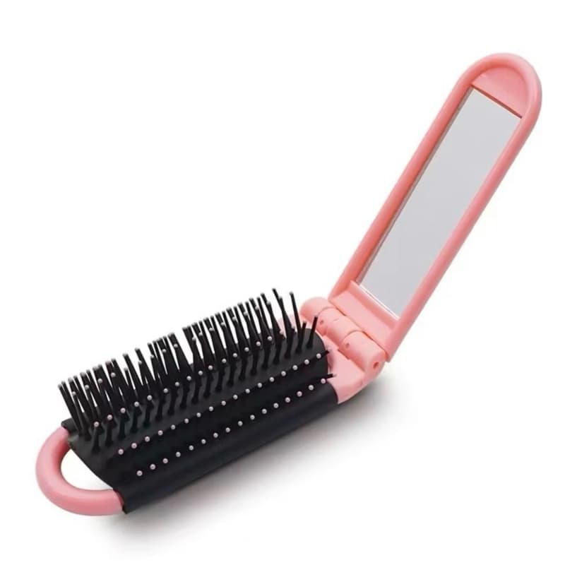 Kit2escova com espelho de cabelo dobravel borboleta de bolsa macia profissional escobel