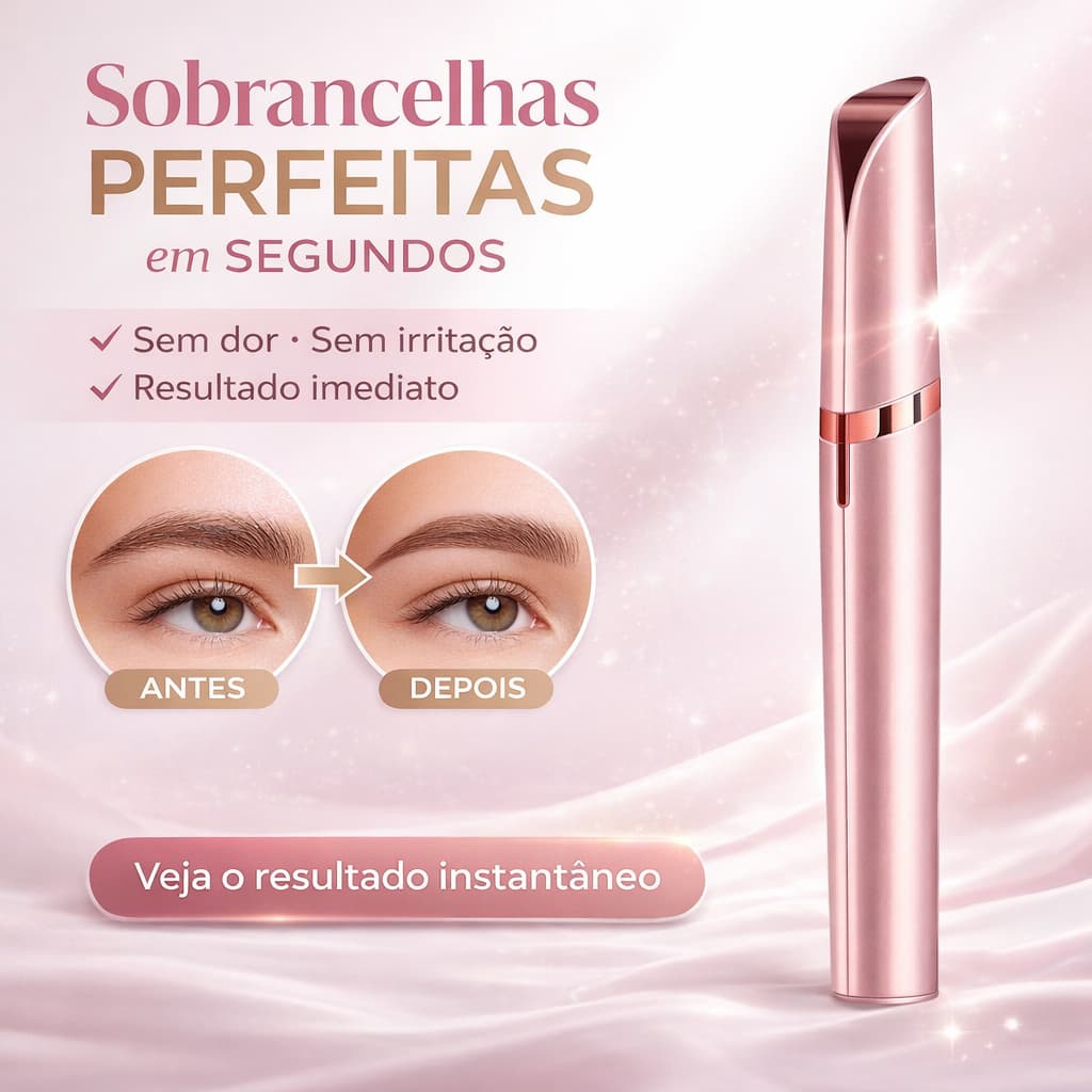 Caneta Depiladora Elétrica Sobrancelha USB Indolor Portátil com LED