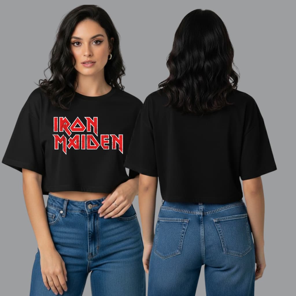 Cropped Feminino Rock Macio e Confortável Estilo Streetwear Dark Moda Combina com tudo: jeans, coturno, short, meia prom