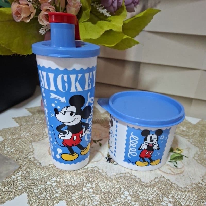 TUPPERWARE KIT INFANTIL COPO COM BICO E REDONDINHA MICKEY