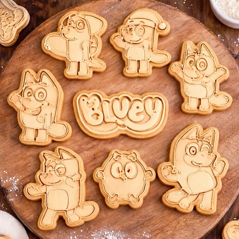 kit 8 cortadores moldes de biscoito Bluey - massinha - cookies - cozinha - criança