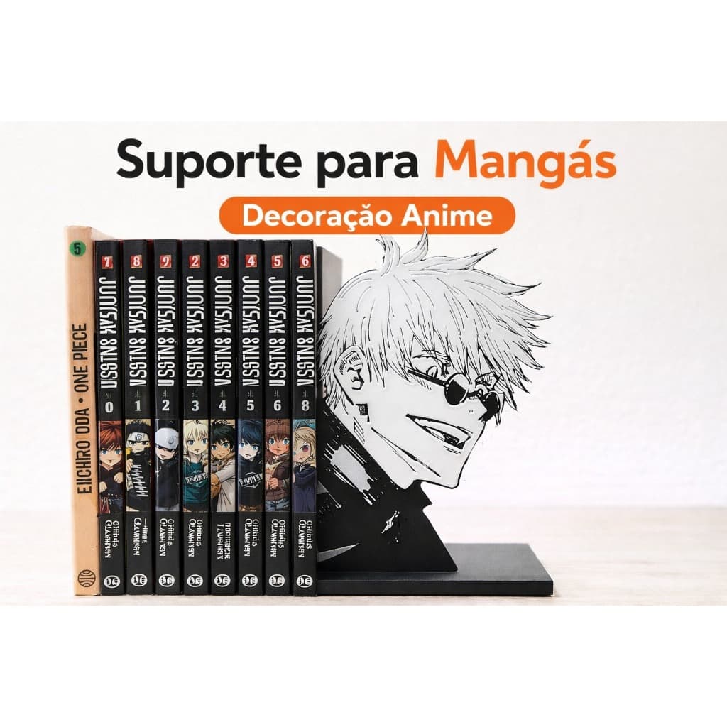 Suporte de Livros e Mangás Gojo Jujutsu Kaisen | Bookend Anime Decorativo Geek Otaku