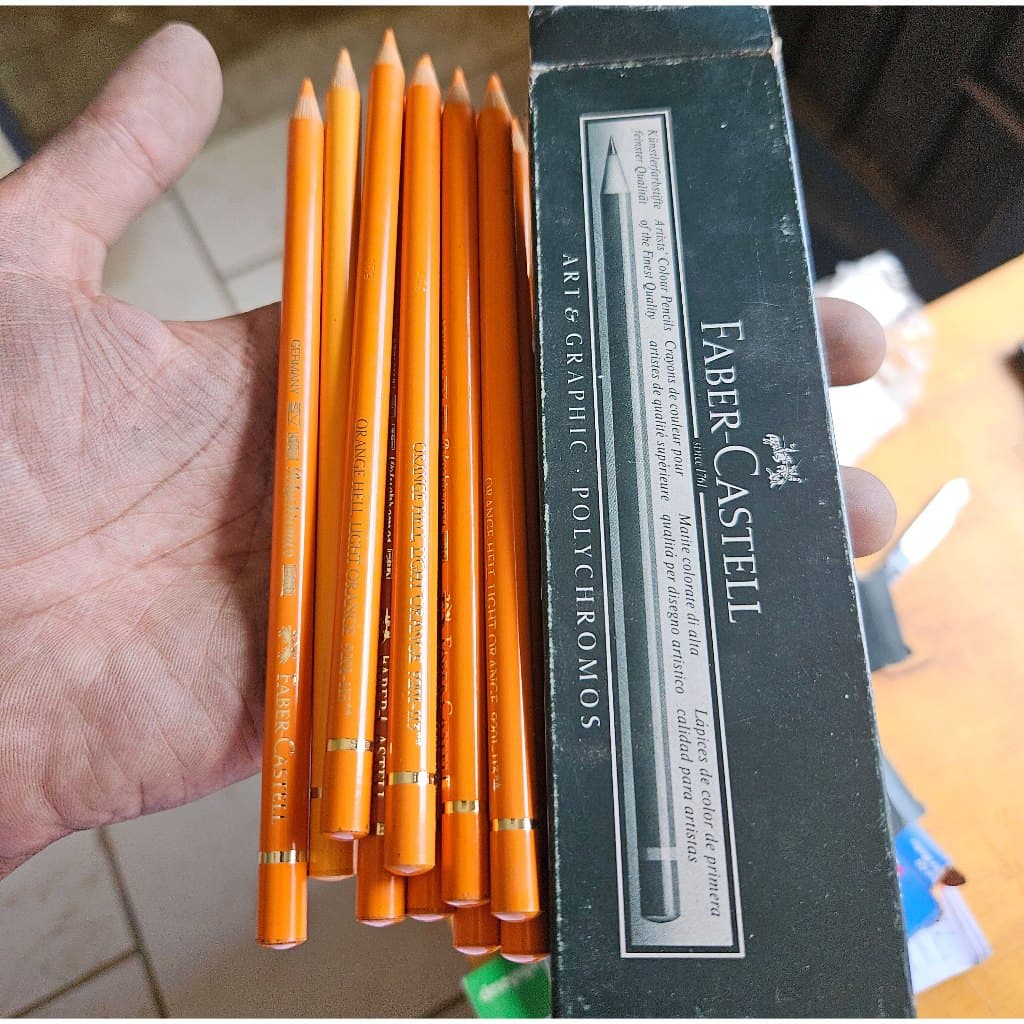 Caixa 12 Lápis Polychromos Faber-Castell Laranja 113 (Novo/Vintage)
