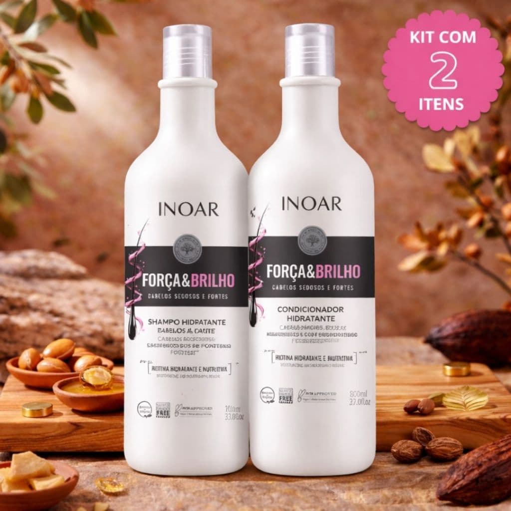 Kit Inoar Força e Brilho Shampoo 1L + Condicionador 800ML