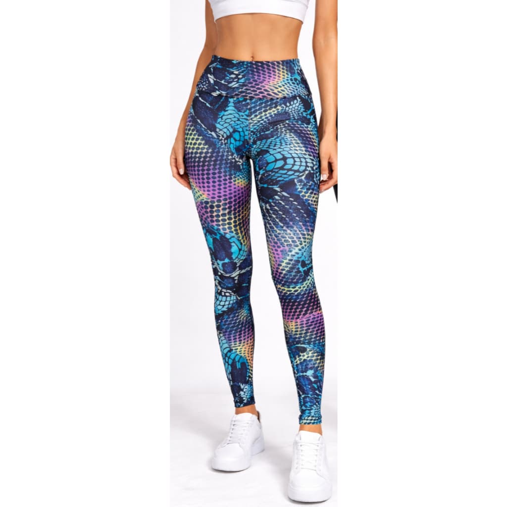 Calça Legging Estampada Cobra Cintura Alta Elasticidade  Conforto e Estilo para Dia a Dia e Academia