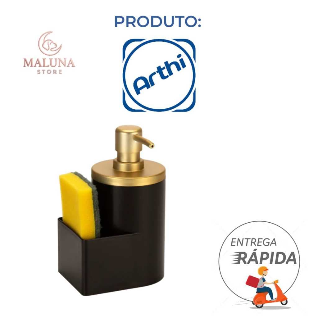Dispenser Porta Detergente e Bucha Arthi Luxo Cozinha