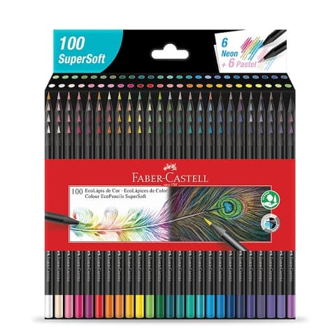Ecolápis de Cor Soft Super Macio 24/50/100 cores