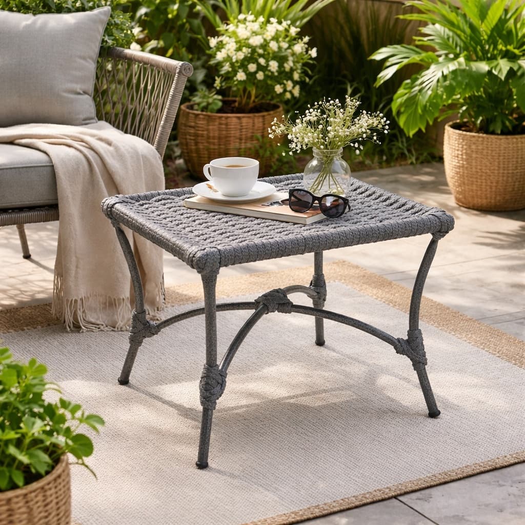 Mesa Alaska Corda Varias Opções Cores Moderno Versátil Resistente Funcional Jardim Aréas Varanda Quintal Décor
