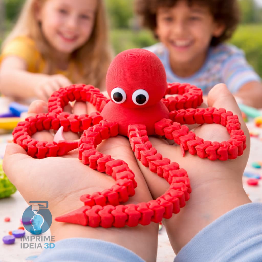 Polvo Articulado 3D Brinquedo Sensorial Infantil Flexível Antiestresse REF.035