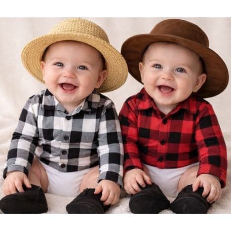 Body Bebê Xadrez Festa Junina - Varias Cores Opção com Bota e acessorios Roupa Infanil Menino/Menina
