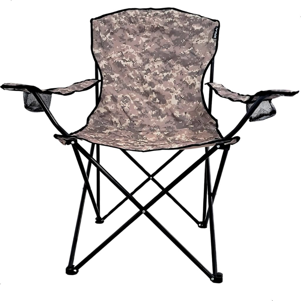 Cadeira Dobravel Camping Kala Comfort Plus 150kg Camuflado Com Apoio