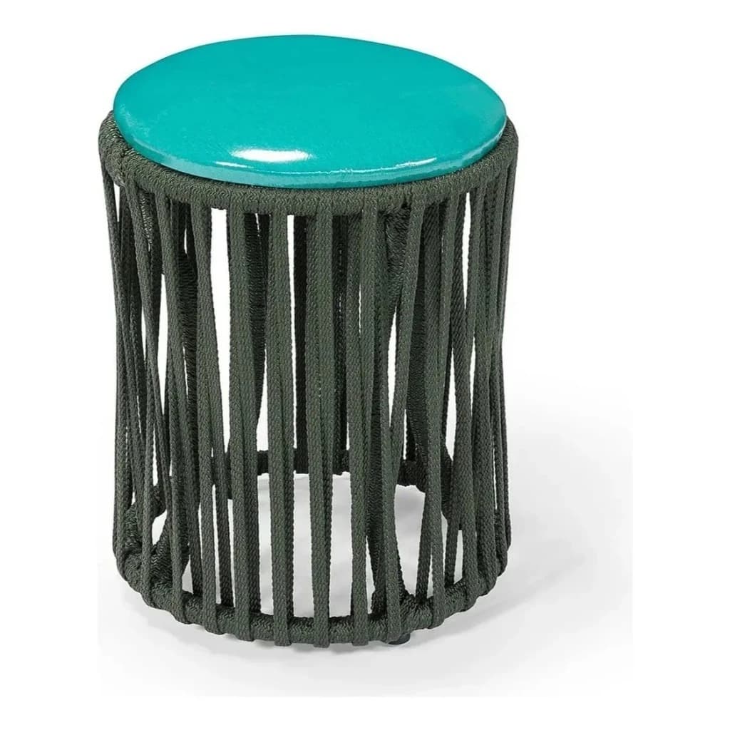 Puff Versalhes Moderno Personalizado Corda Náutica Resistente Decoração Sofisticada Interno Externo
