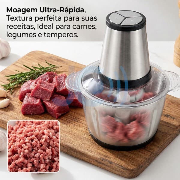 Moedor Elétrico 2L E 3L SOMENTE 110V INOX Triturador  Potente Carne Picador Temperos Legumes Pronta Entrega
