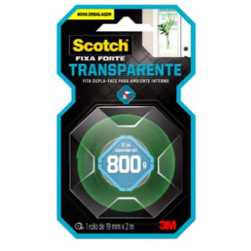 Fita Dupla Face 3M Transparente 19mm x 2m | Fixa Forte Sem Furadeira | Alta Fixação