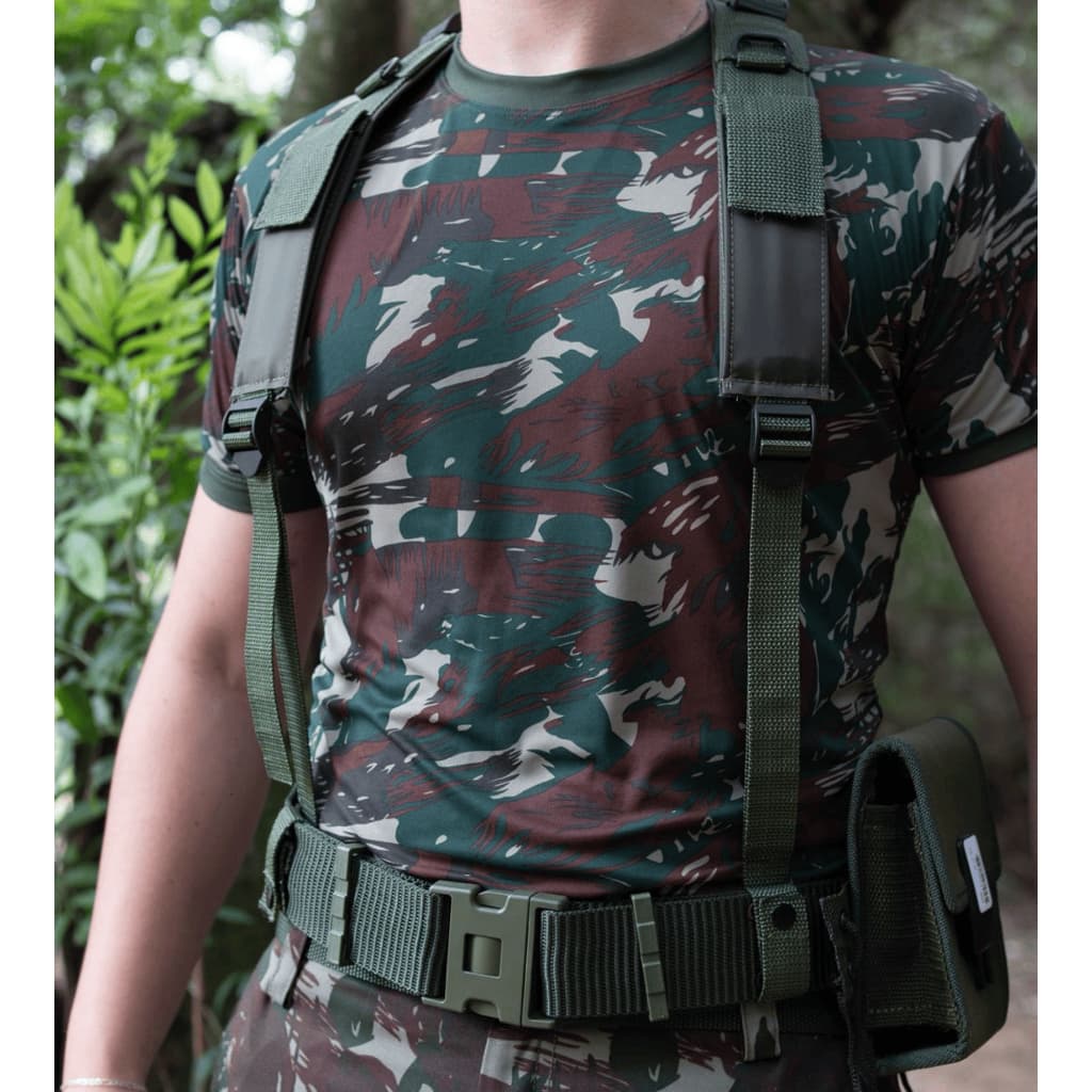 Kit Cinto NA Militar e Suspensório de Campo e Serviço Acolchoado De Alta durabilidade