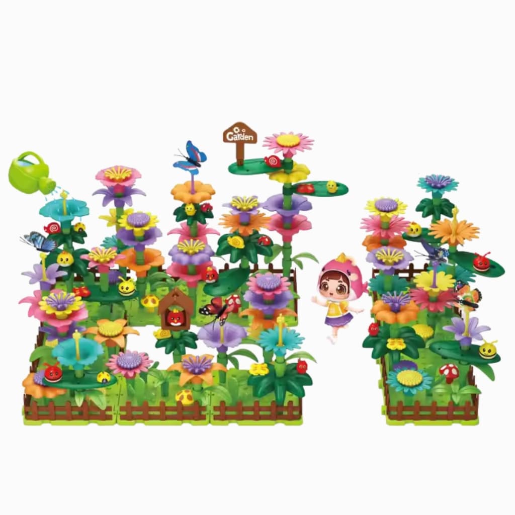 Brinquedo Educativo Jardim Montagem Encaixe Flores Peças Plástico Concentração Foco Kids Sem Telas Aprendizado
