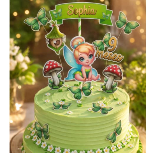 Topo de Bolo Personalizado Fada Sininho (Tinker Bell) - Mesversário