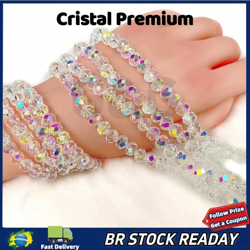 ✅[BR Seller] 10 Fios De Cristal De Zirconia 4MM 6MM 8MM - Cristal Premium