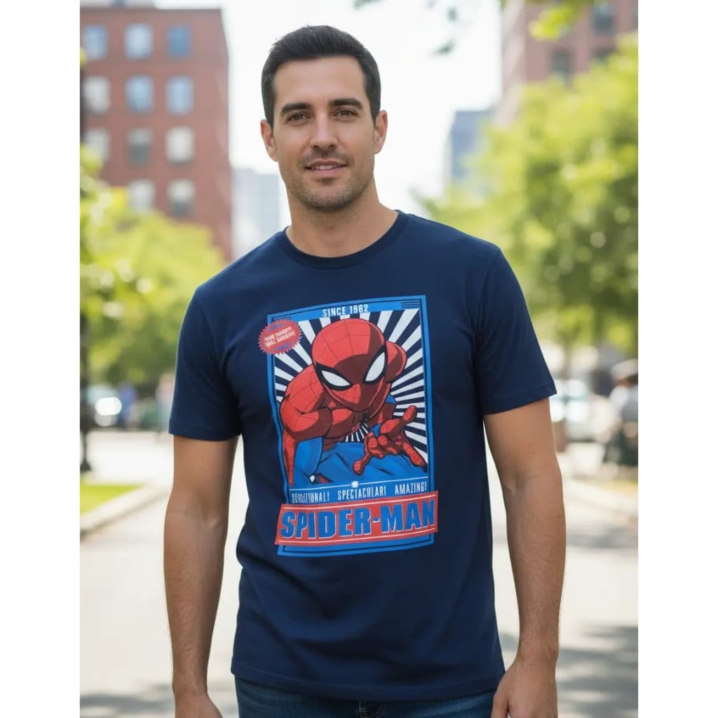 Camiseta Azul Marinho Homem Aranha 1962 - Piticas