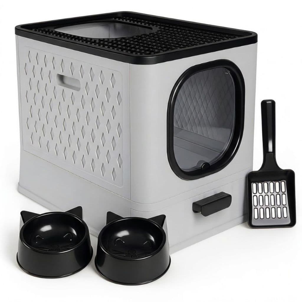 Kit Sanitario para Gatos SandBox Premium Jelplast Cinza