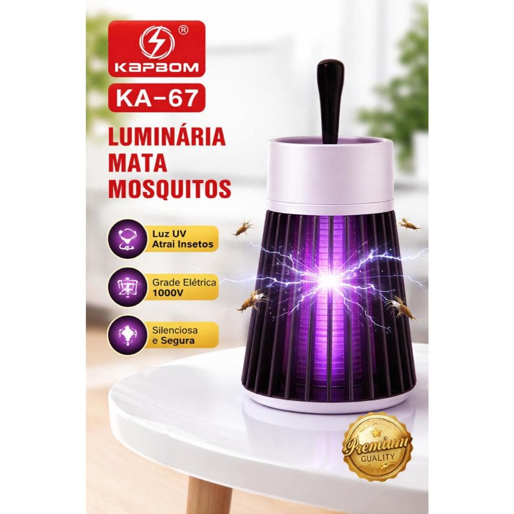 Lâmpada Mata Mosquito USB Recarregável - Cinza
