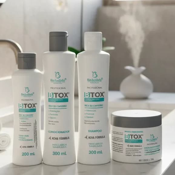 Kit Hidratação Btox 4 x1 Plástica Capilar com Colágeno Shampoo Condicionador Máscara e Creme