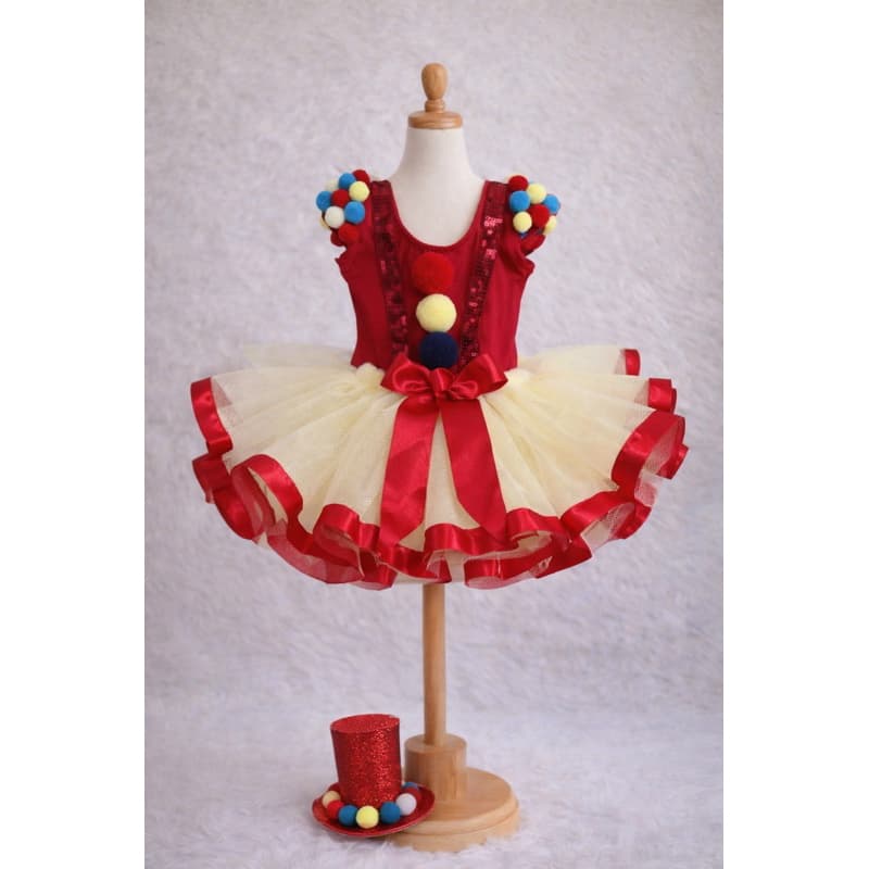 Fantasia Circo Vintage circo Palhacinha Vanilla Vermelho