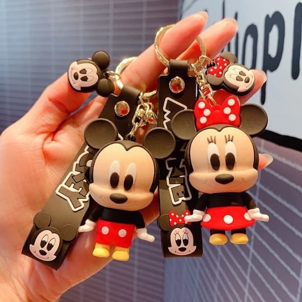 Chaveiro Mickey Minnie Cartoon 3D Emborrachado Desenho Animado Coleção Lembranças